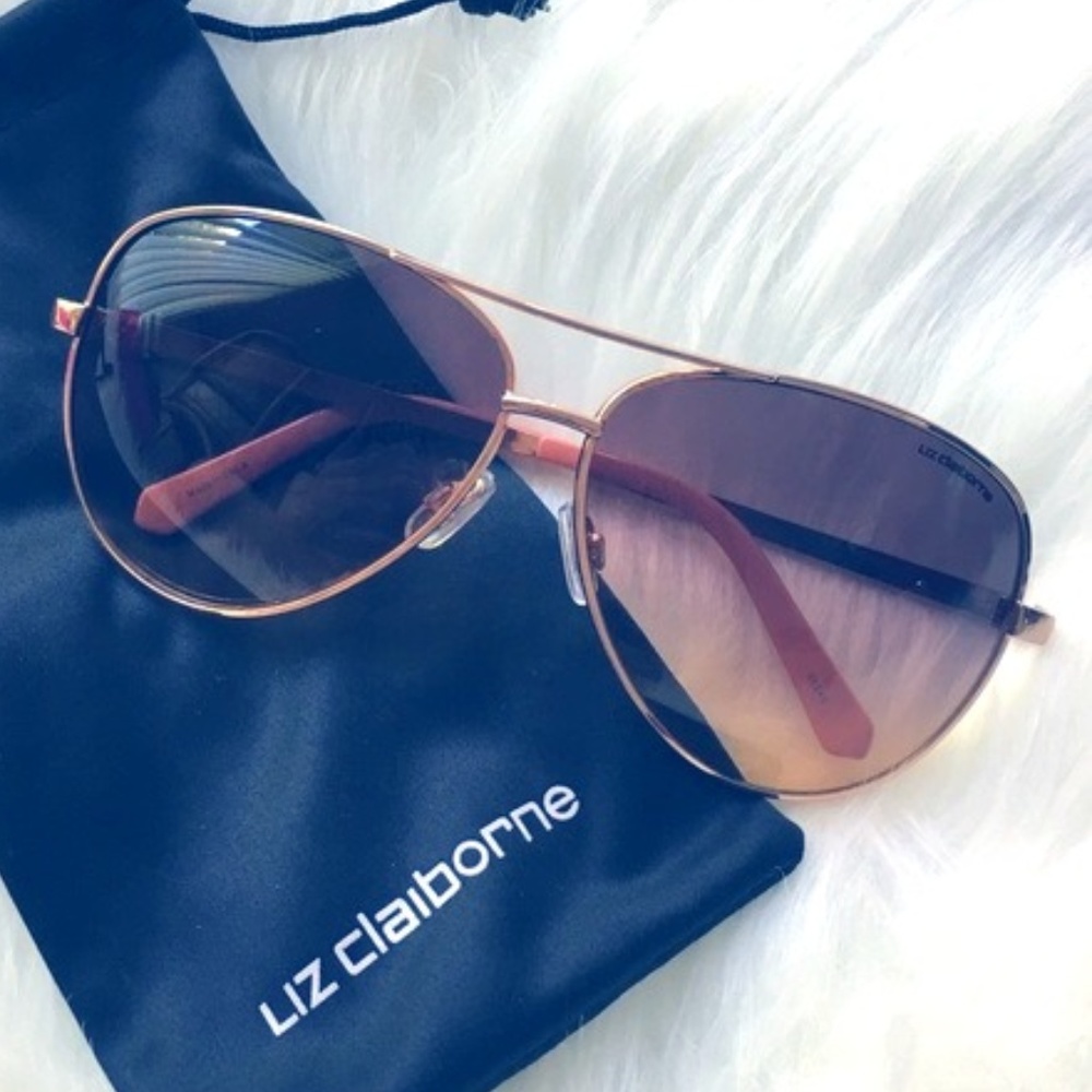 Liz Claiborne Sloane Rose Gold Glasses NWOT